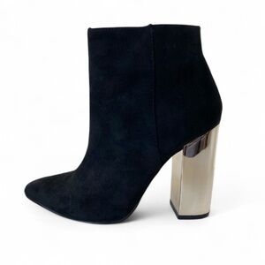 Charlotte Russe Black Velvet Mirror heel High-Heeled Booties size 6